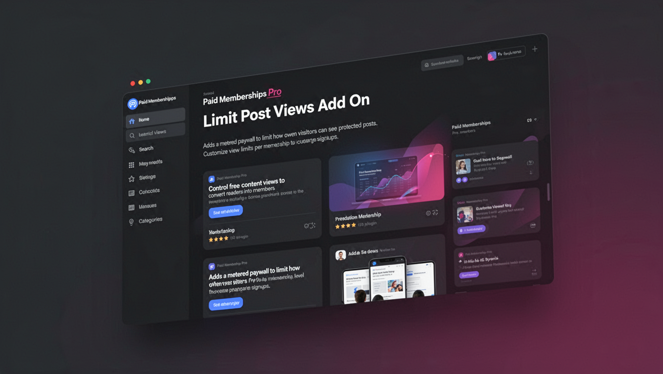 Preview of Paid Memberships Pro - Limit Post Views Add On