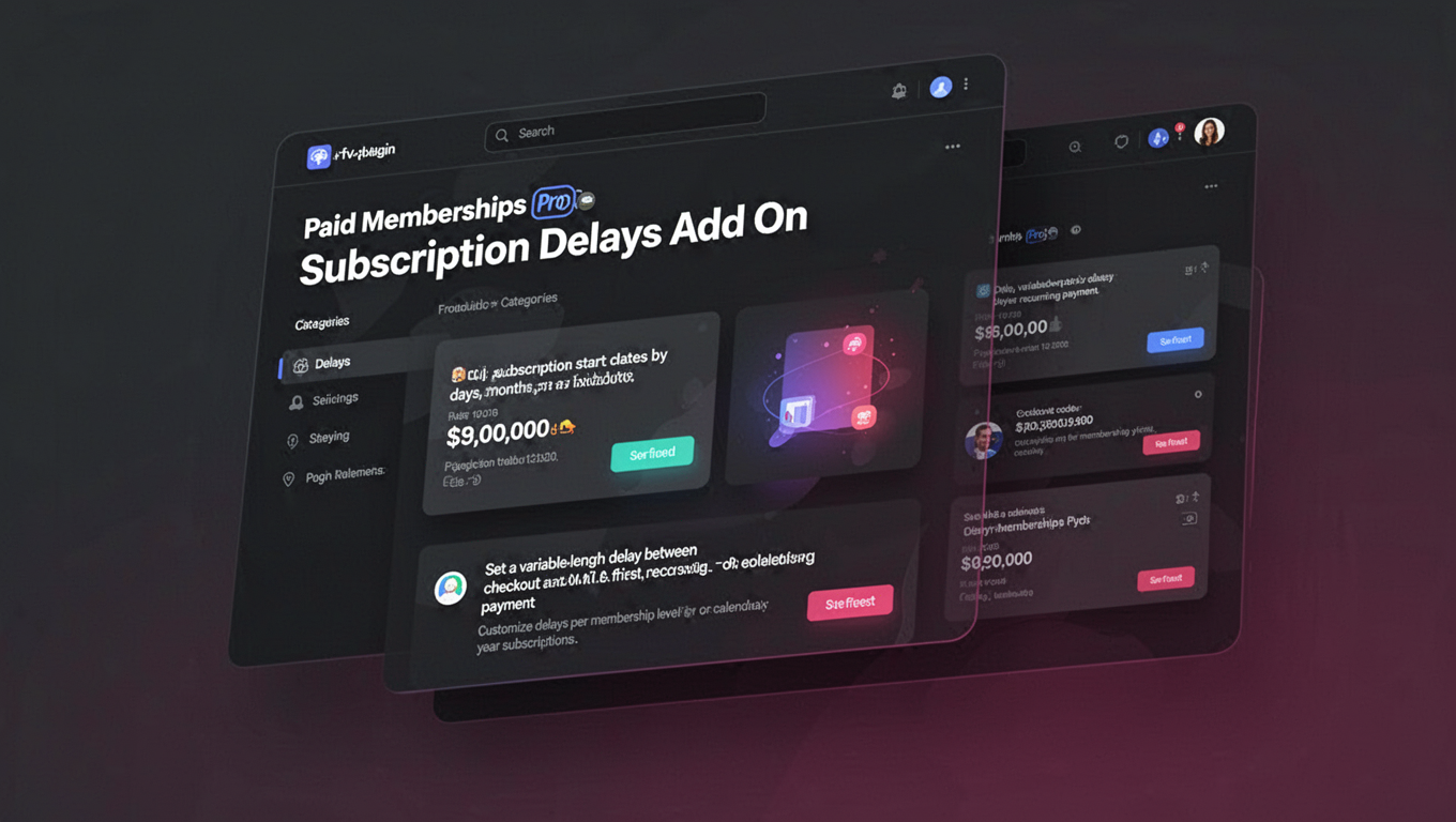 Preview of Paid Memberships Pro - Subscription Delays Add On