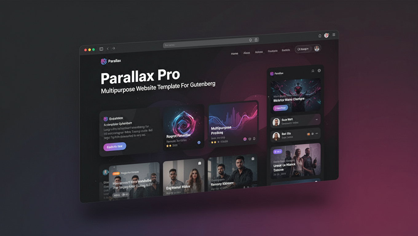 Preview of Parallax Pro - Multipurpose Website Template For Gutenberg