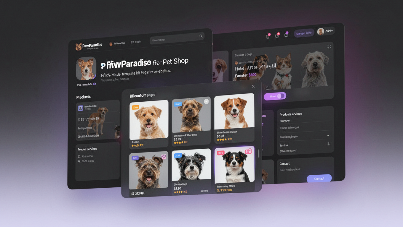 Preview of PawParadise - Template kit for Pet Shop