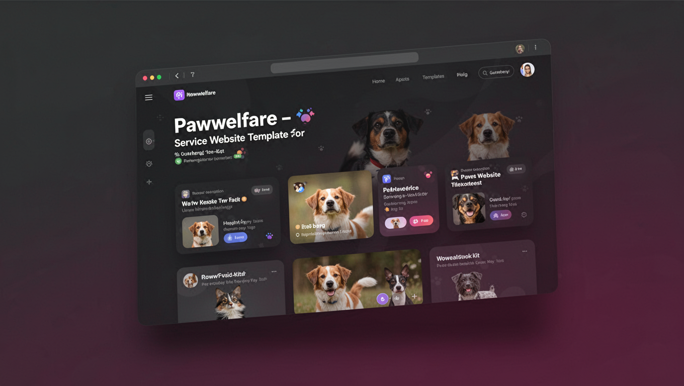 Preview of Pawwelfare - Pet Service Website Template For Gutenberg