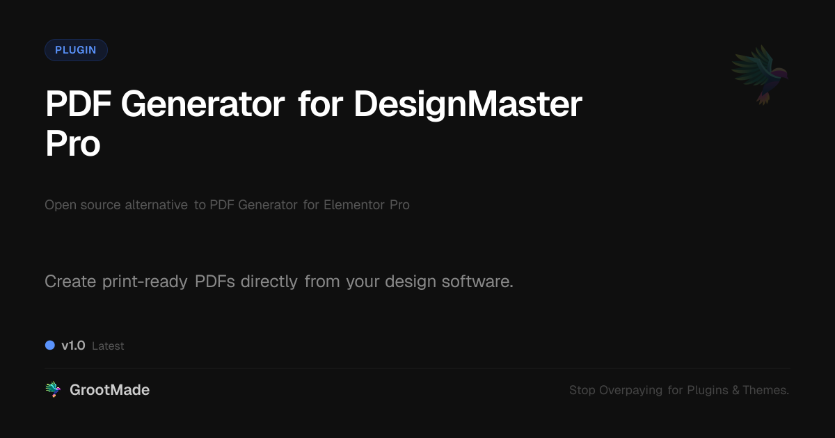 Preview of PDF Generator for DesignMaster Pro