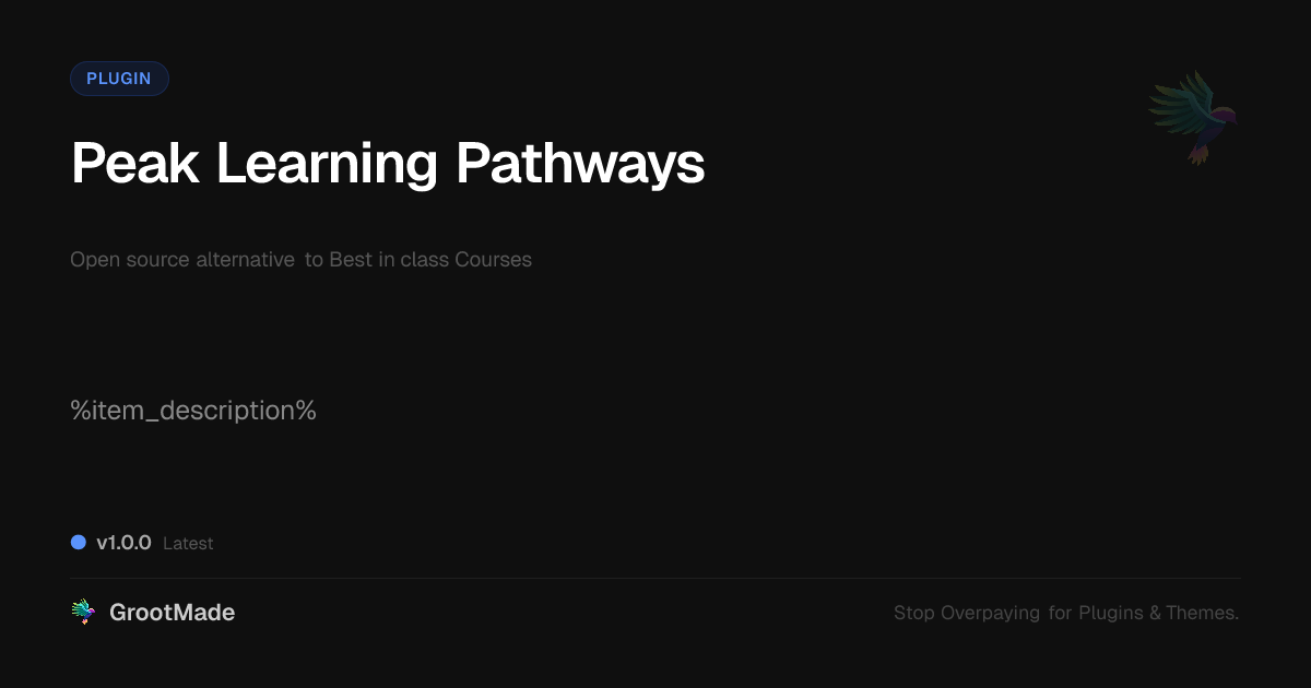 Preview of Peak Learning Pathways
