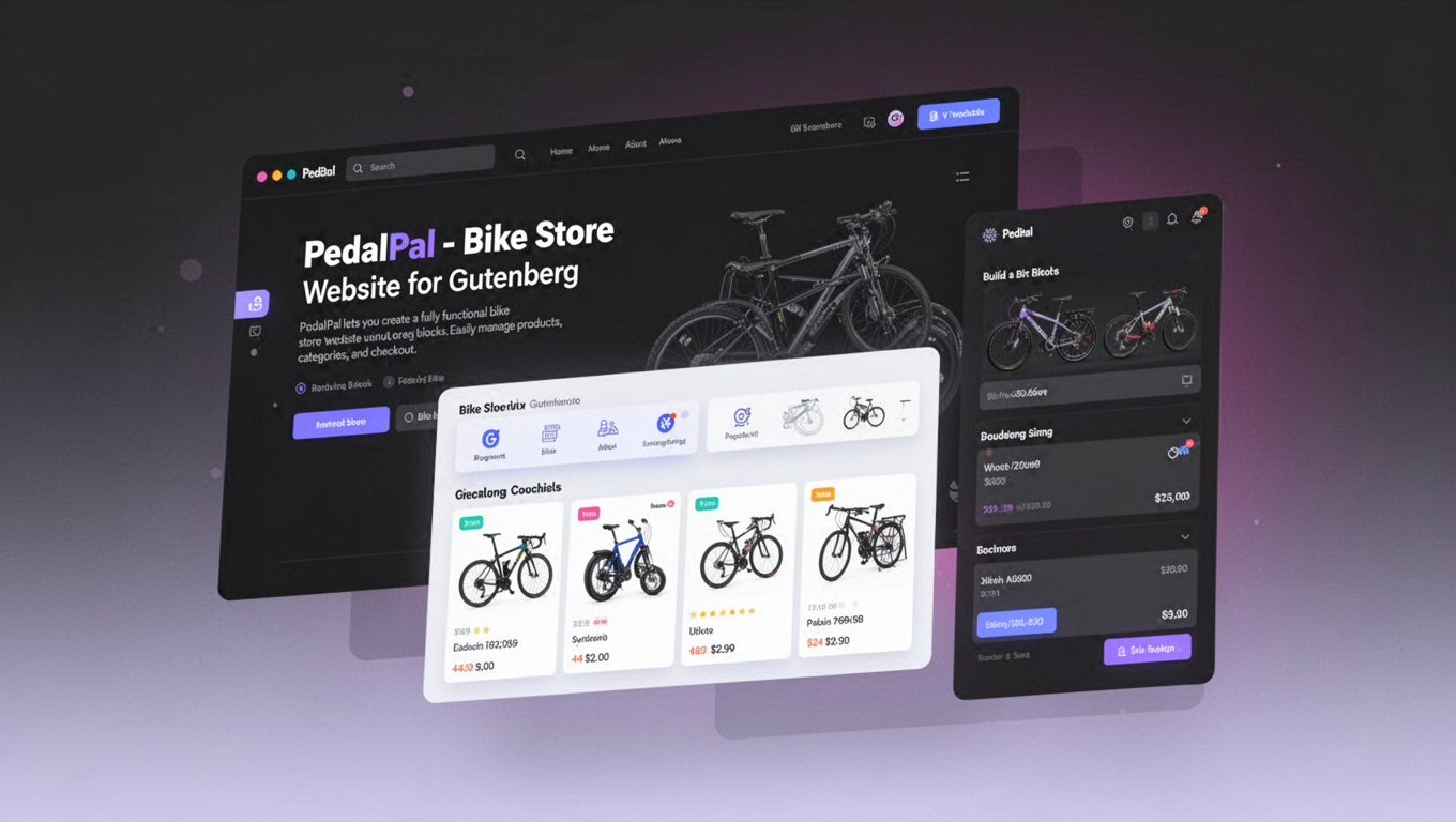 Preview of PedalPal - Bike Store Website for Gutenberg