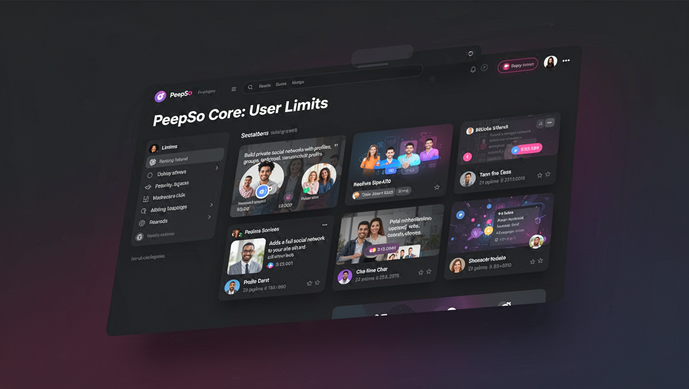 Preview of PeepSo Core: User Limits