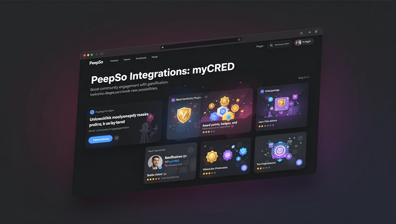 Preview of PeepSo Integrations: myCRED