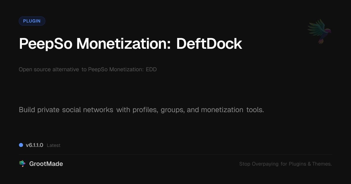 Preview of PeepSo Monetization: DeftDock