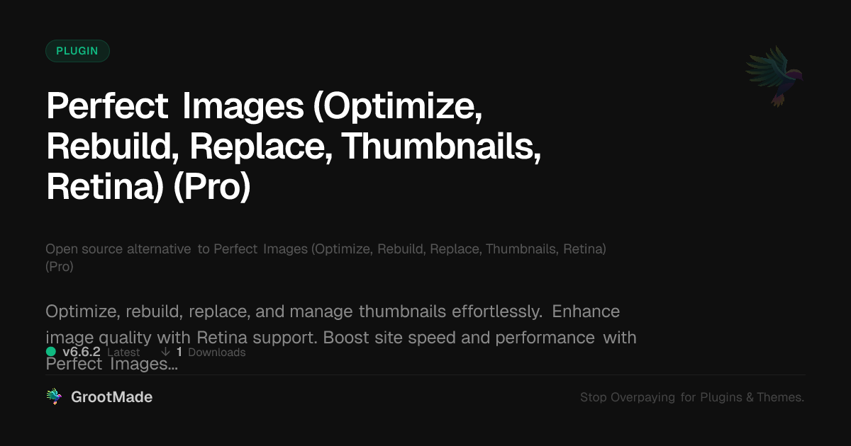 Preview of Perfect Images (Optimize, Rebuild, Replace, Thumbnails, Retina) (Pro)