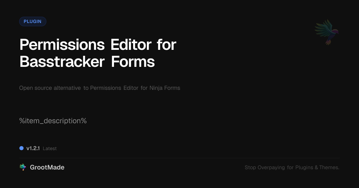 Preview of Permissions Editor for Basstracker Forms