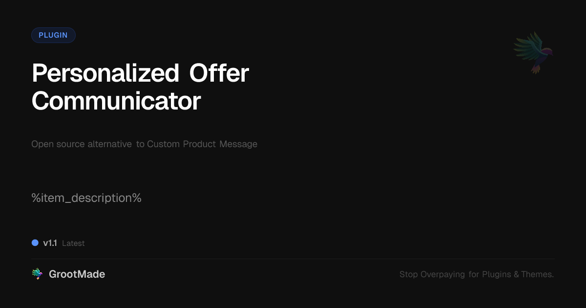 Preview of Personalized Offer Communicator