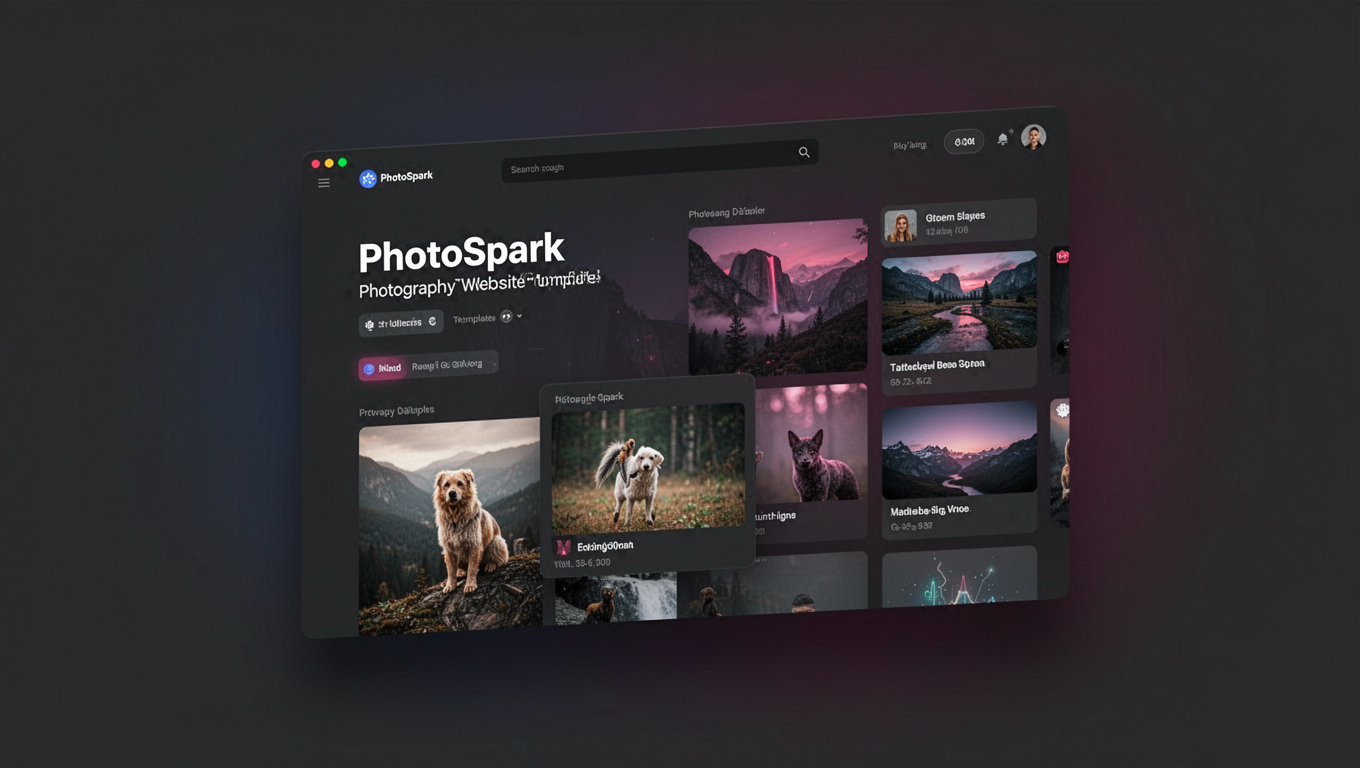 Preview of PhotoSpark - Photography Website Template For Gutenberg