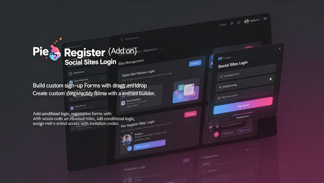 Preview of Pie Register (Add on) - Social Sites Login
