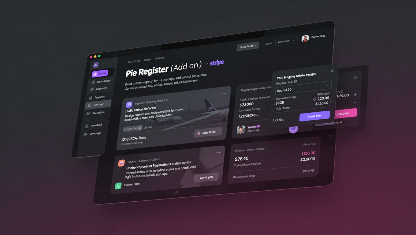 Preview of Pie Register (Add on) - Stripe