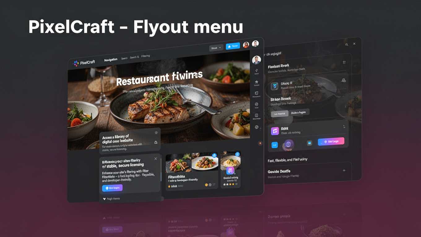 Preview of PixelCraft - Flyout menu