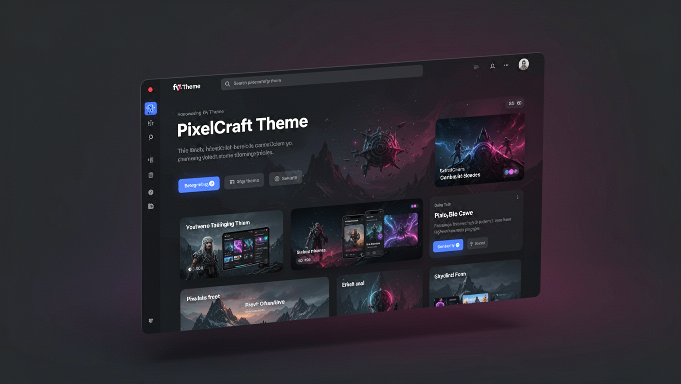 Preview of PixelCraft Theme