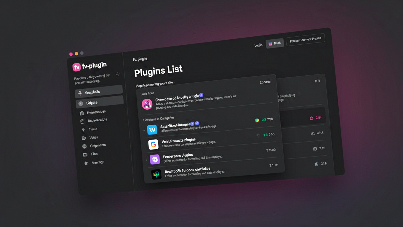 Preview of Plugins List