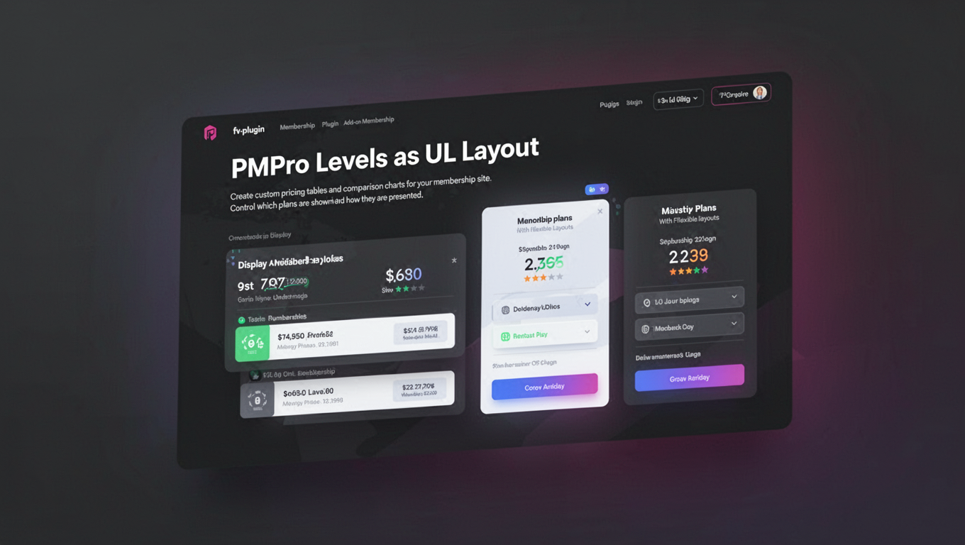 Preview of PMPro Levels as UL Layout