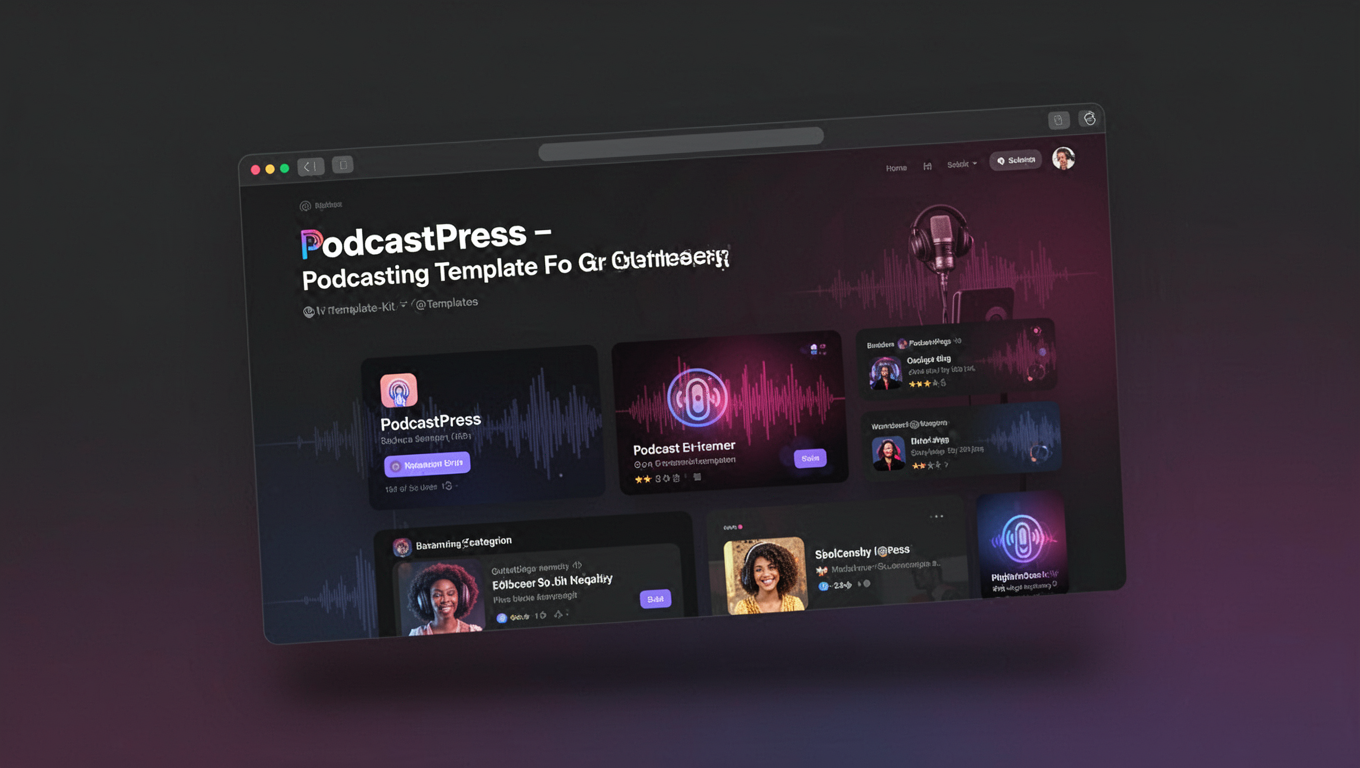 Preview of PodcastPress - Podcasting Template For Gutenberg