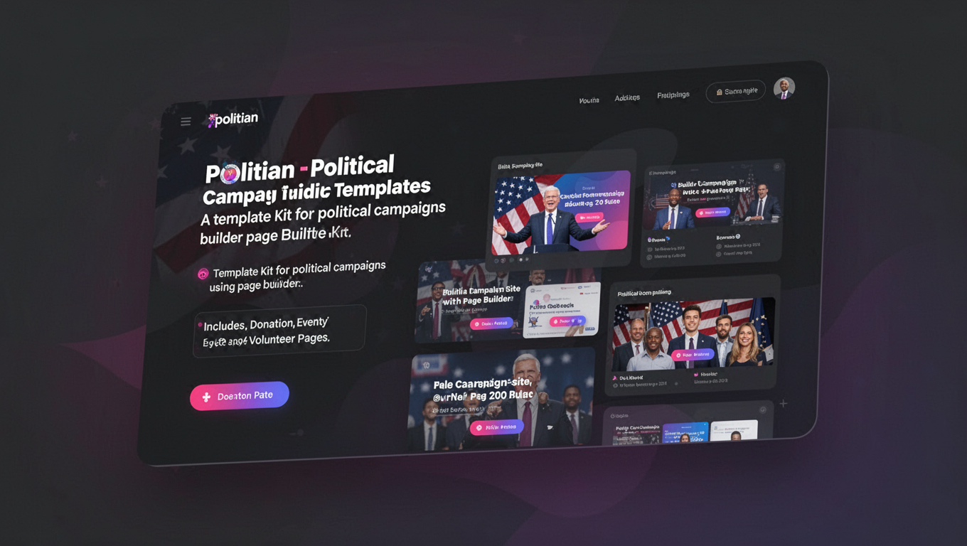 Preview of Politian - Political Campaign Elementor Template Kit