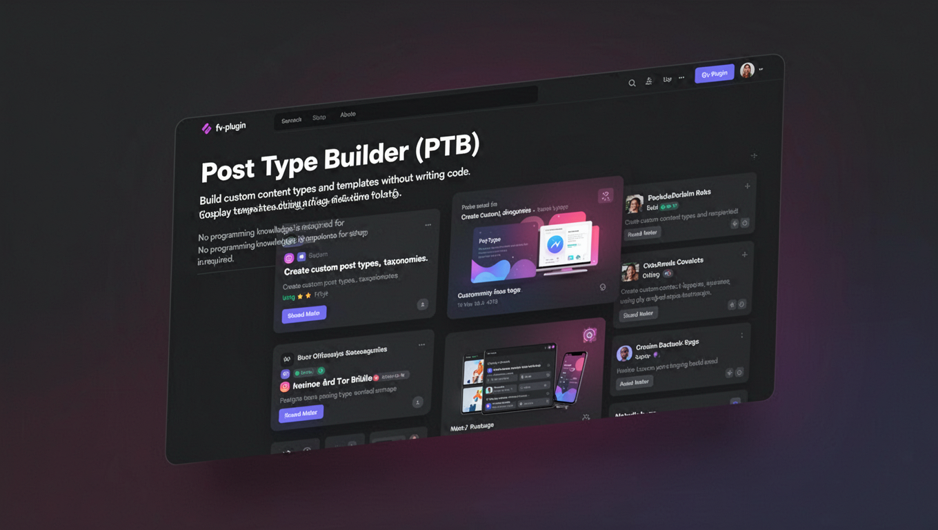 Preview of Post Type Builder (PTB)