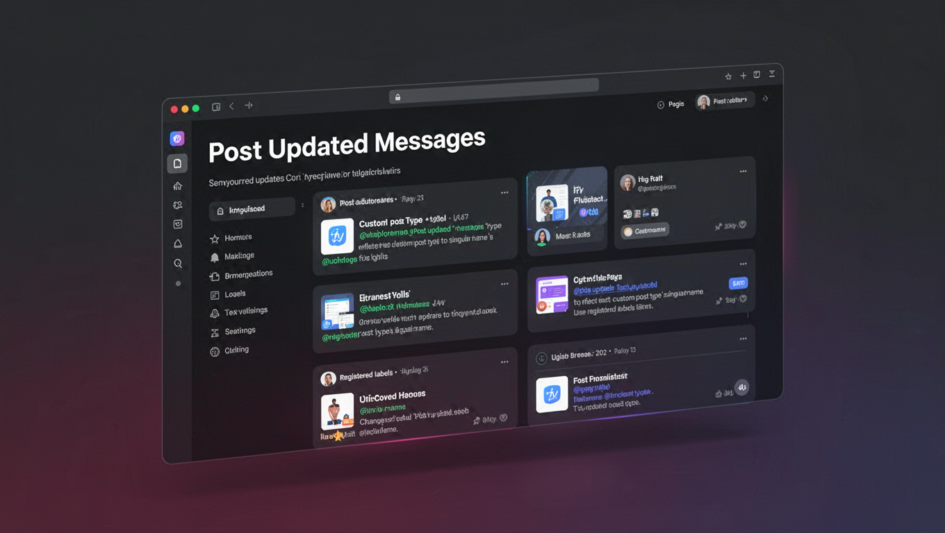 Preview of Post Updated Messages