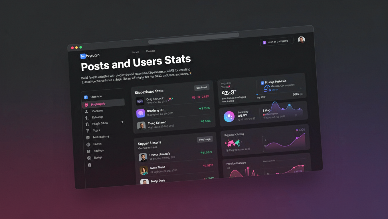 Preview of Posts and Users Stats