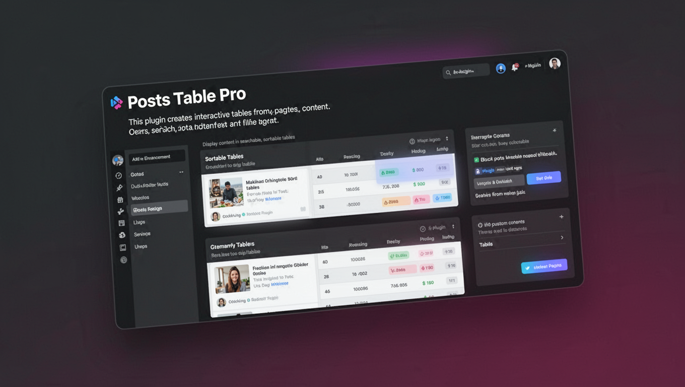 Preview of Posts Table Pro