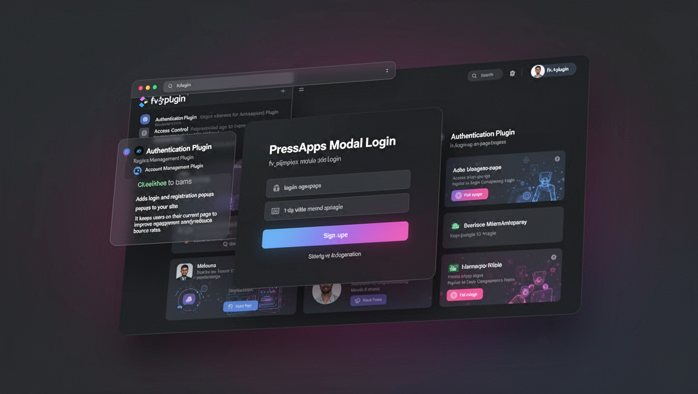 Preview of PressApps Modal Login