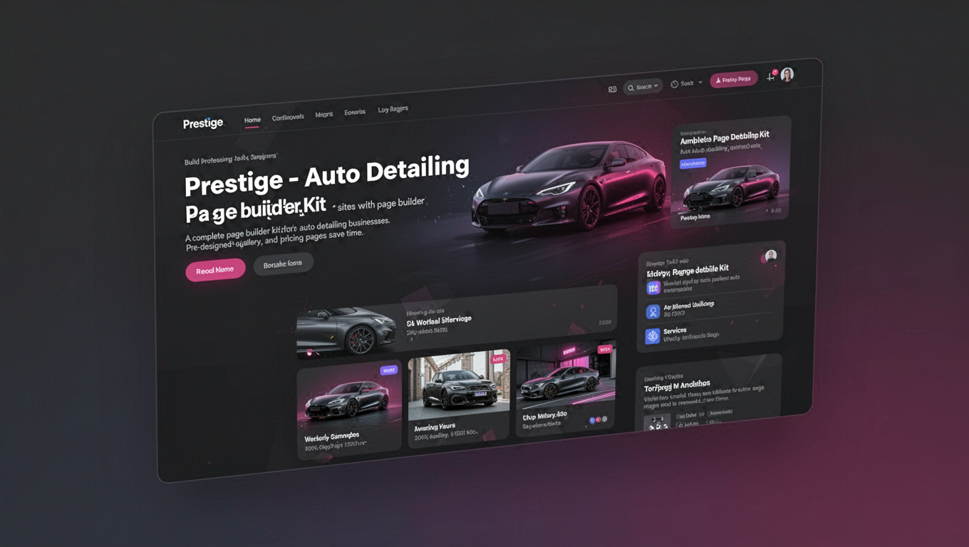 Preview of Prestige - Auto Detailing Elementor Kit
