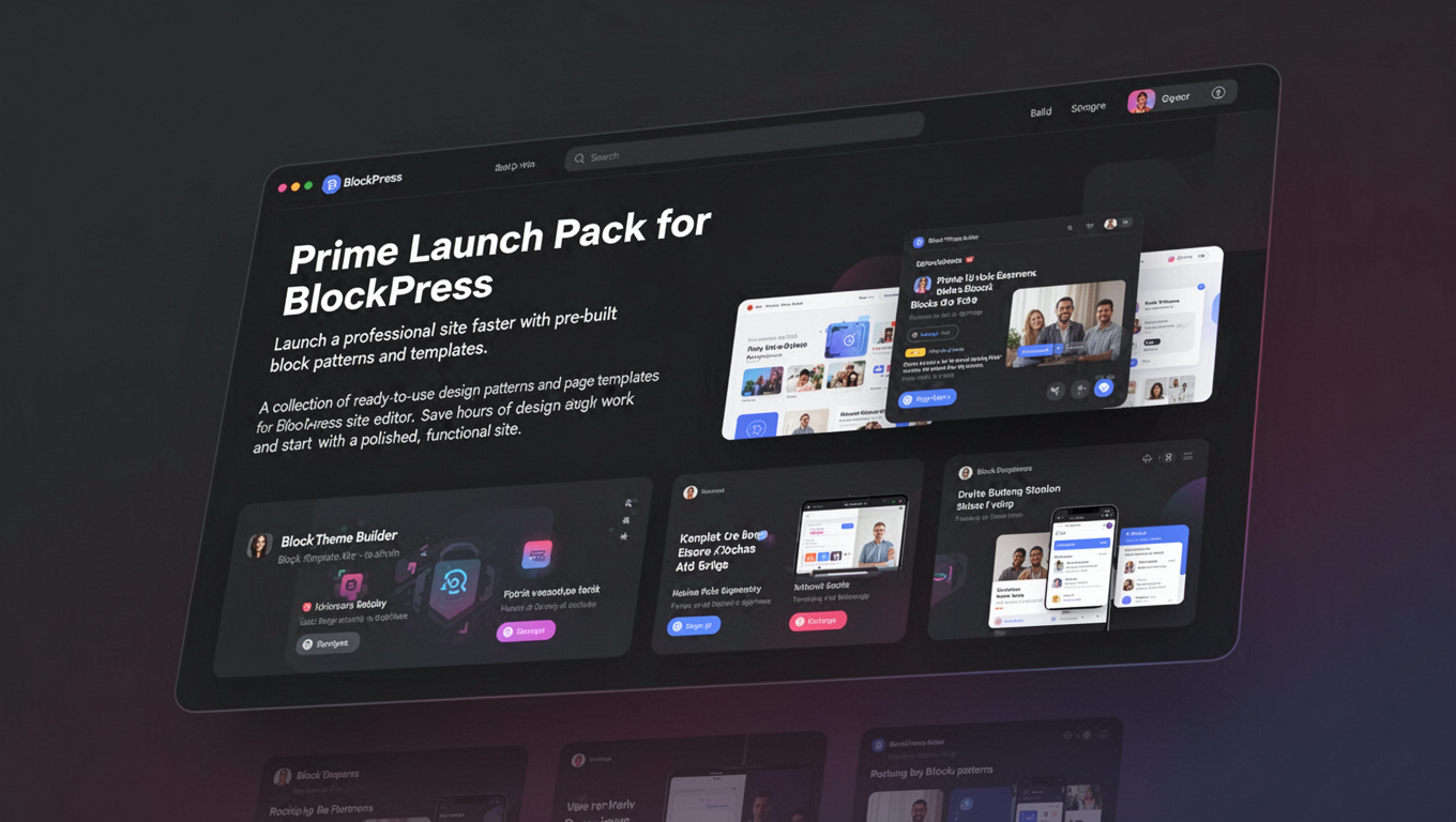 Preview of Prime Launch Pack for BlockPress