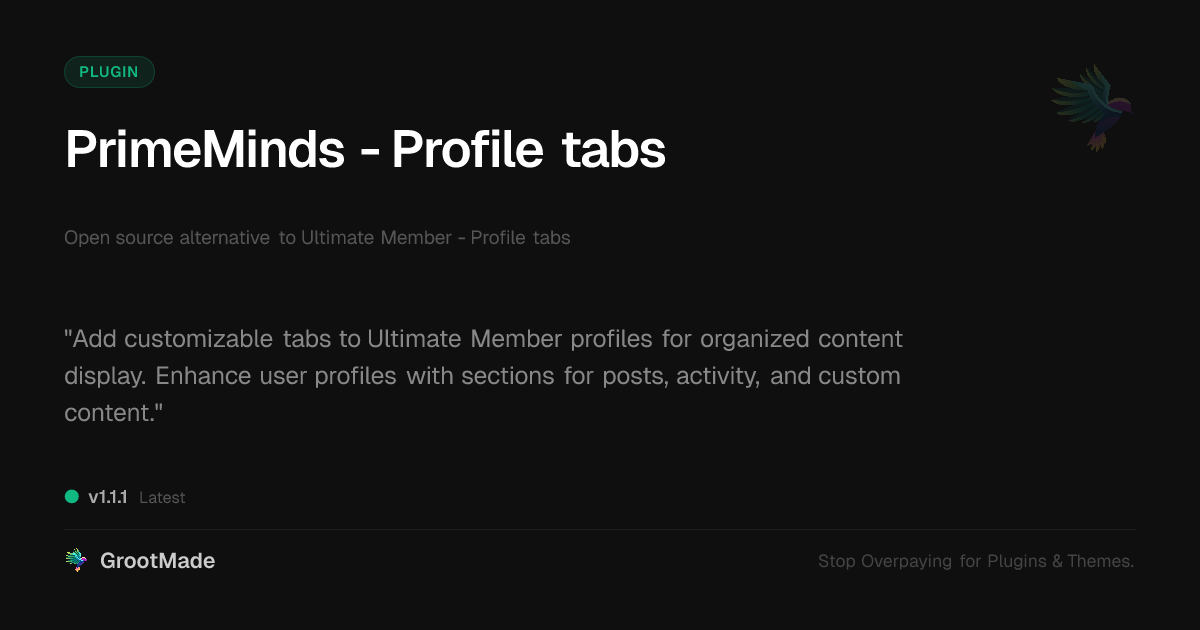 Preview of PrimeMinds - Profile tabs
