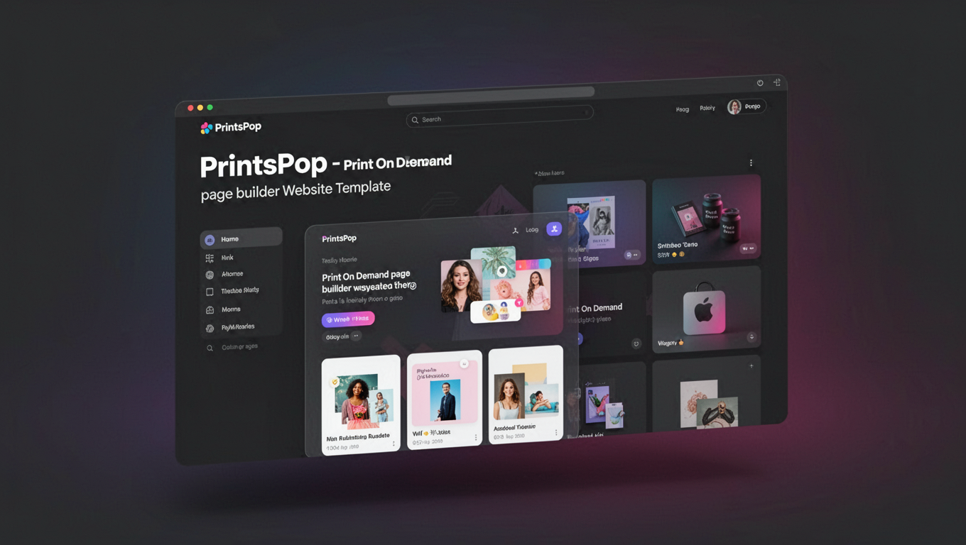 Preview of PrintsPop - Print On Demand Elementor Website Template