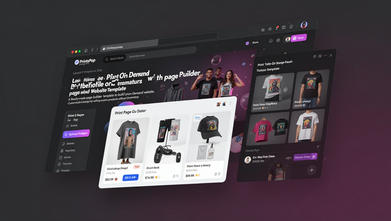 Preview of PrintsPop - Print On Demand Elementor Website Template