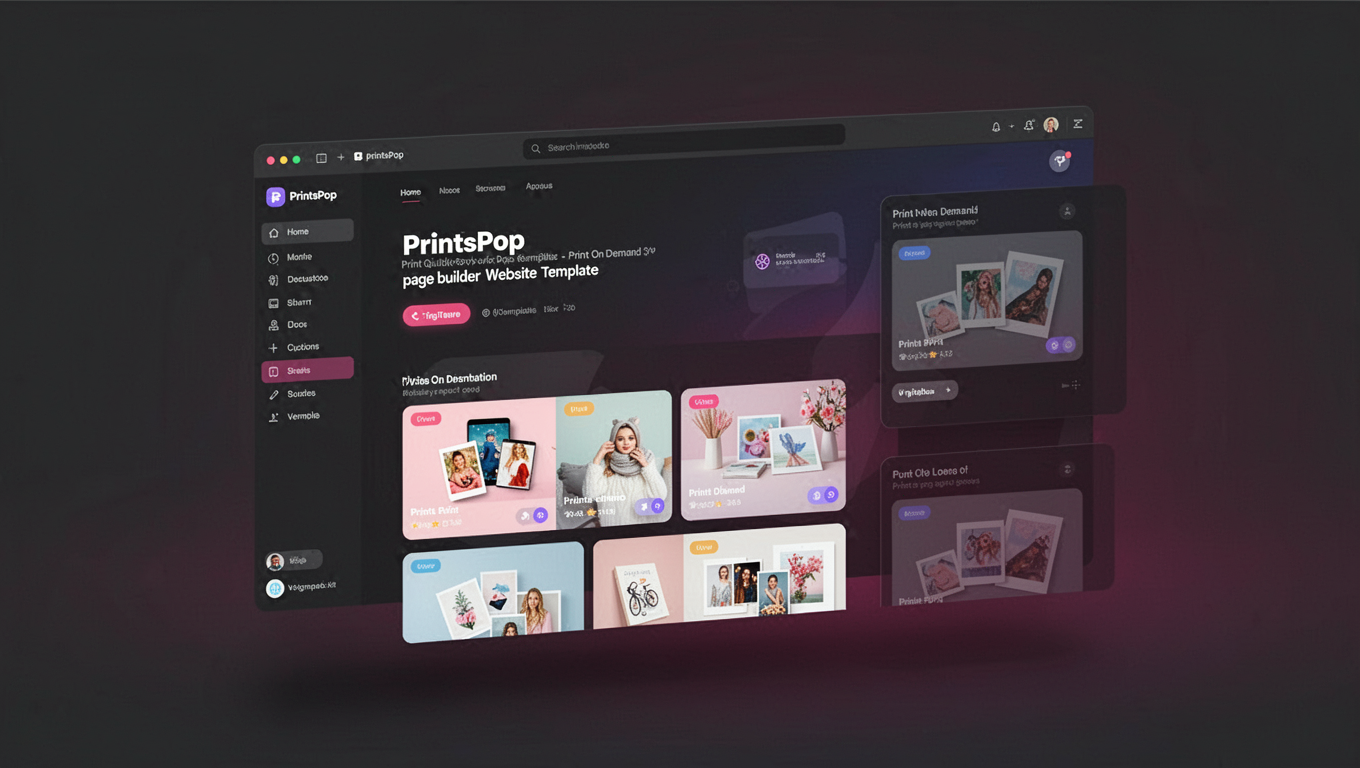 Preview of PrintsPop - Print On Demand Elementor Website Template