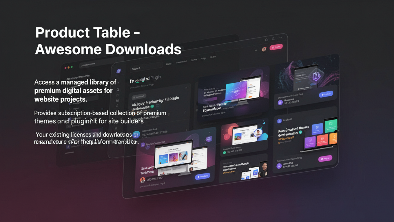 Preview of Product Table - Awesome Downloads