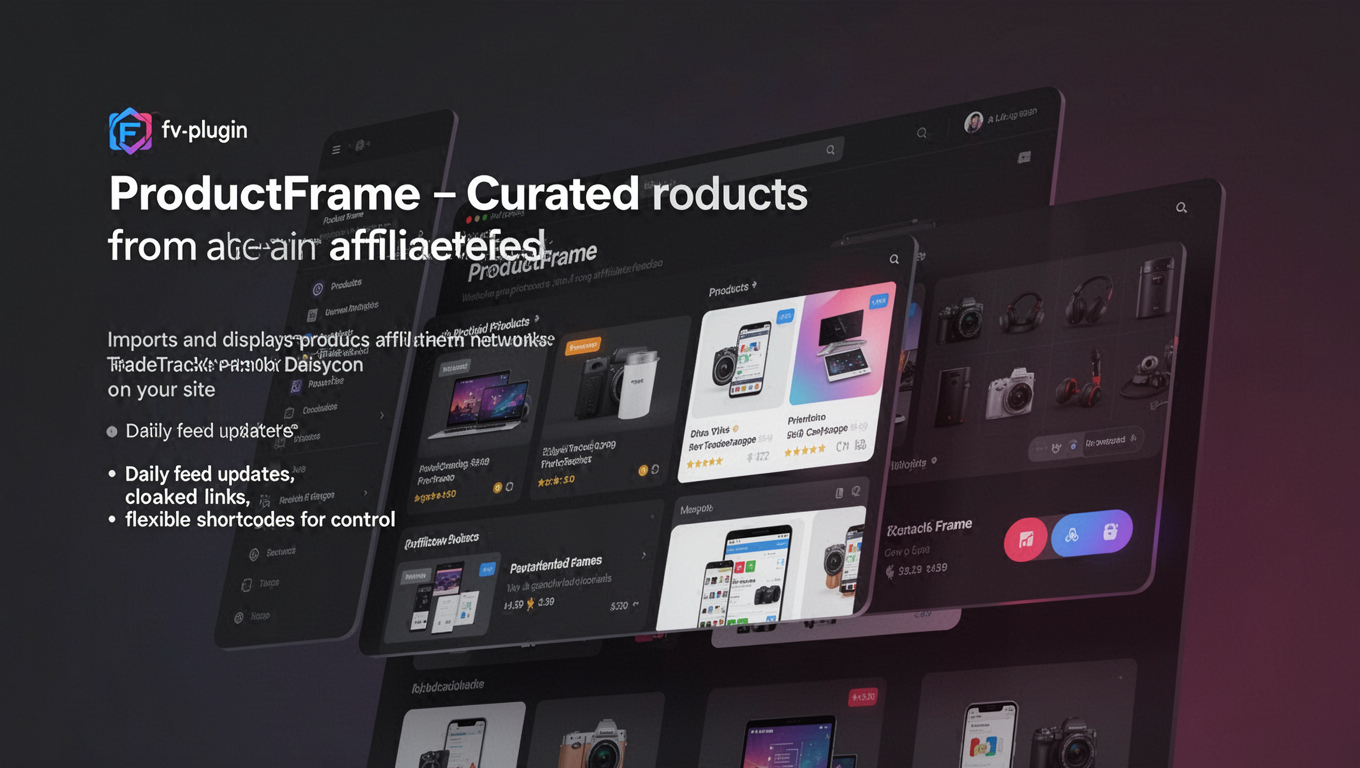 Preview of ProductFrame – Curated products from affiliate feeds