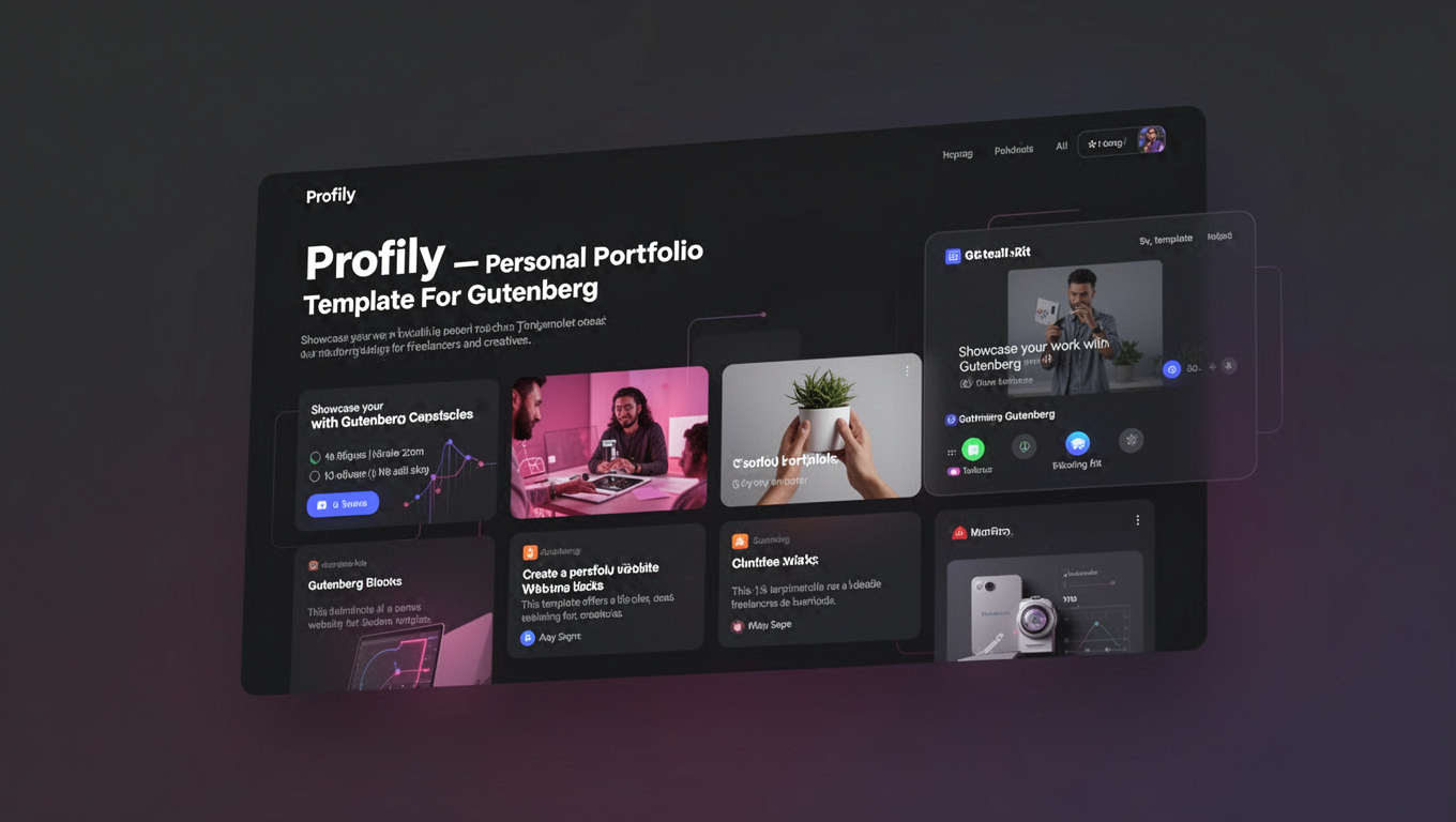 Preview of Profily - Personal Portfolio Template For Gutenberg