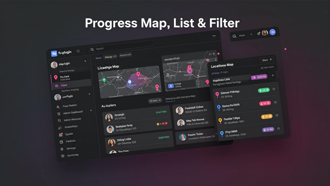 Preview of Progress Map, List & Filter