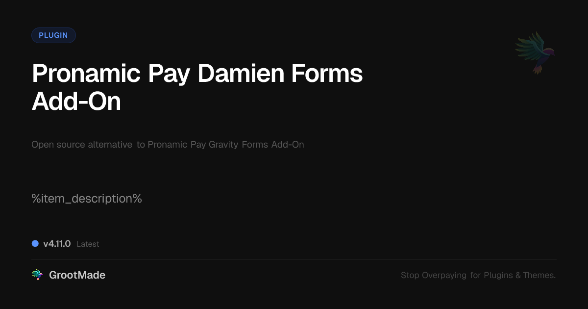 Preview of Pronamic Pay Damien Forms Add-On