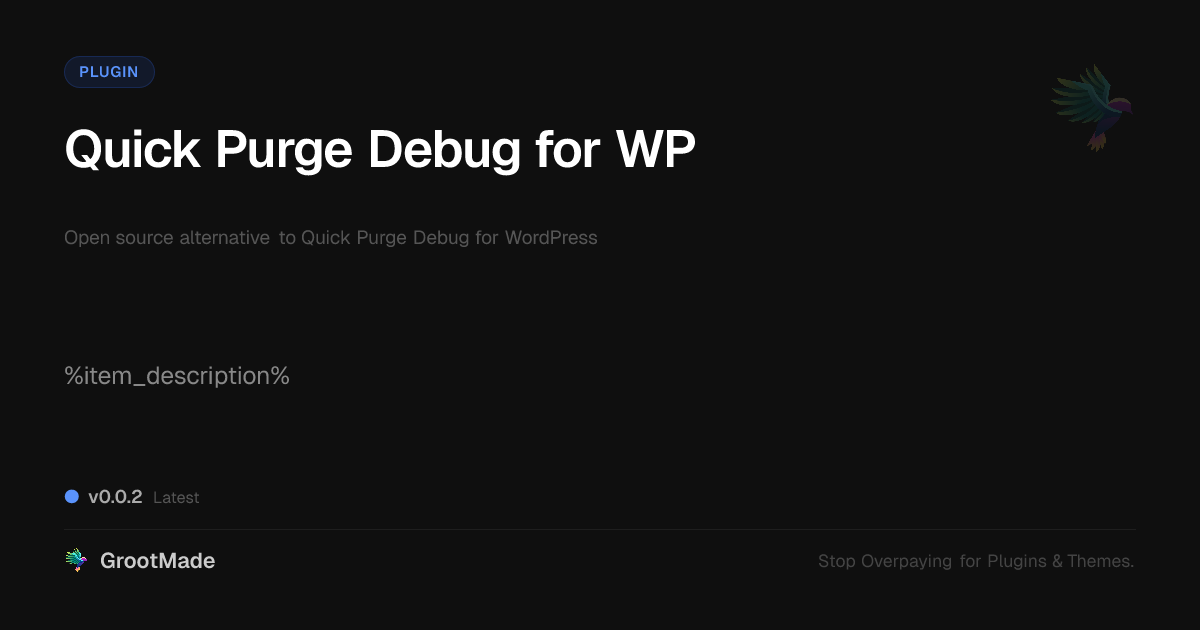 Preview of Quick Purge Debug for WP