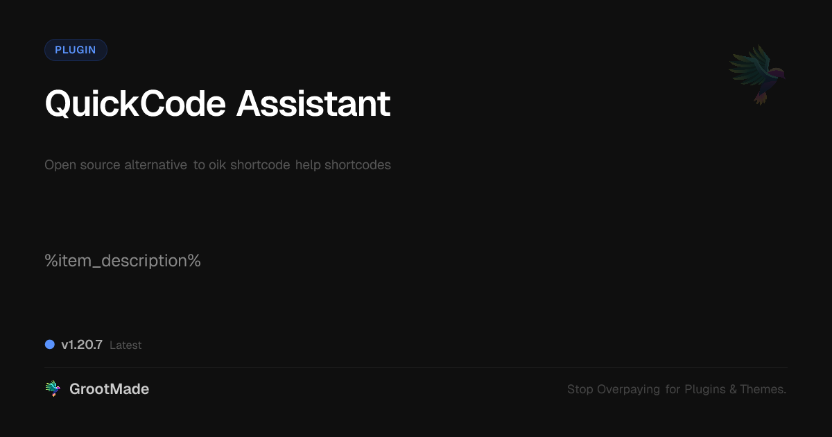 Preview of QuickCode Assistant