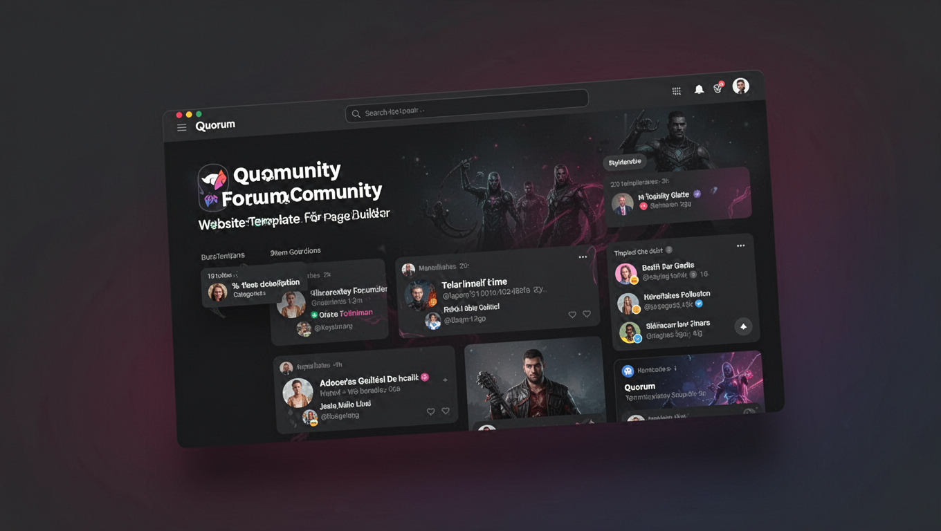 Preview of Quorum - Community/Forum Website Template For Elementor