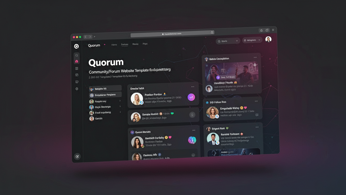 Preview of Quorum - Community/Forum Website Template For Gutenberg