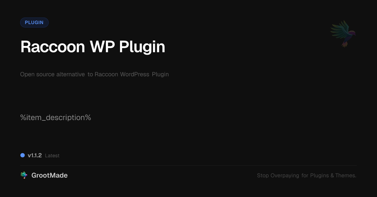 Preview of Raccoon WP Plugin