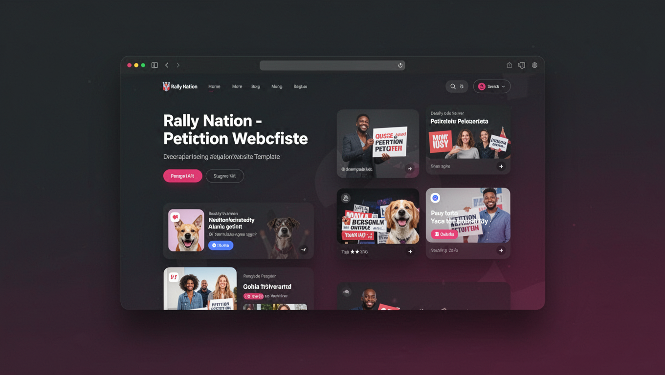 Preview of Rally Nation - Petition Website Template