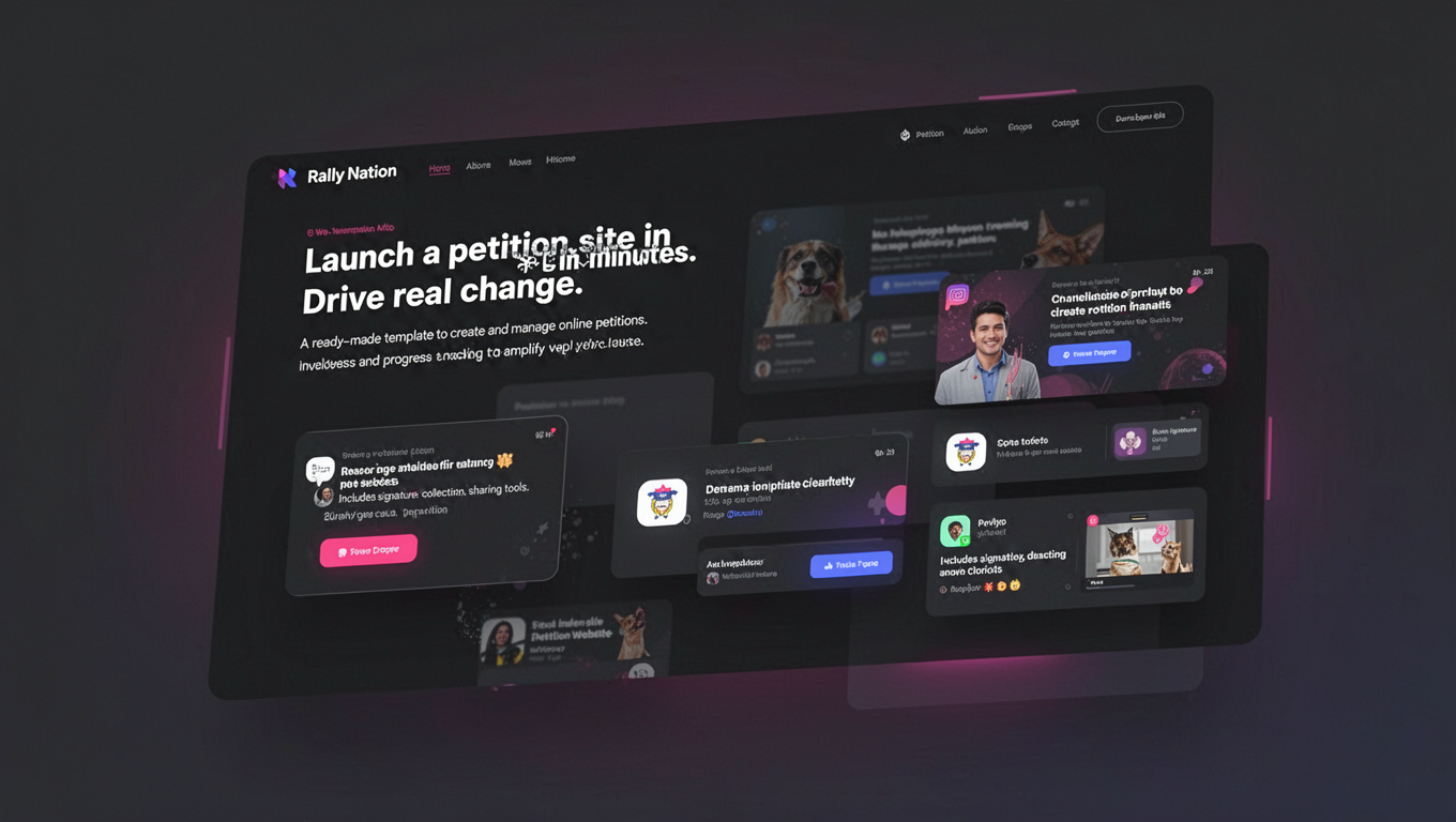 Preview of Rally Nation - Petition Website Template