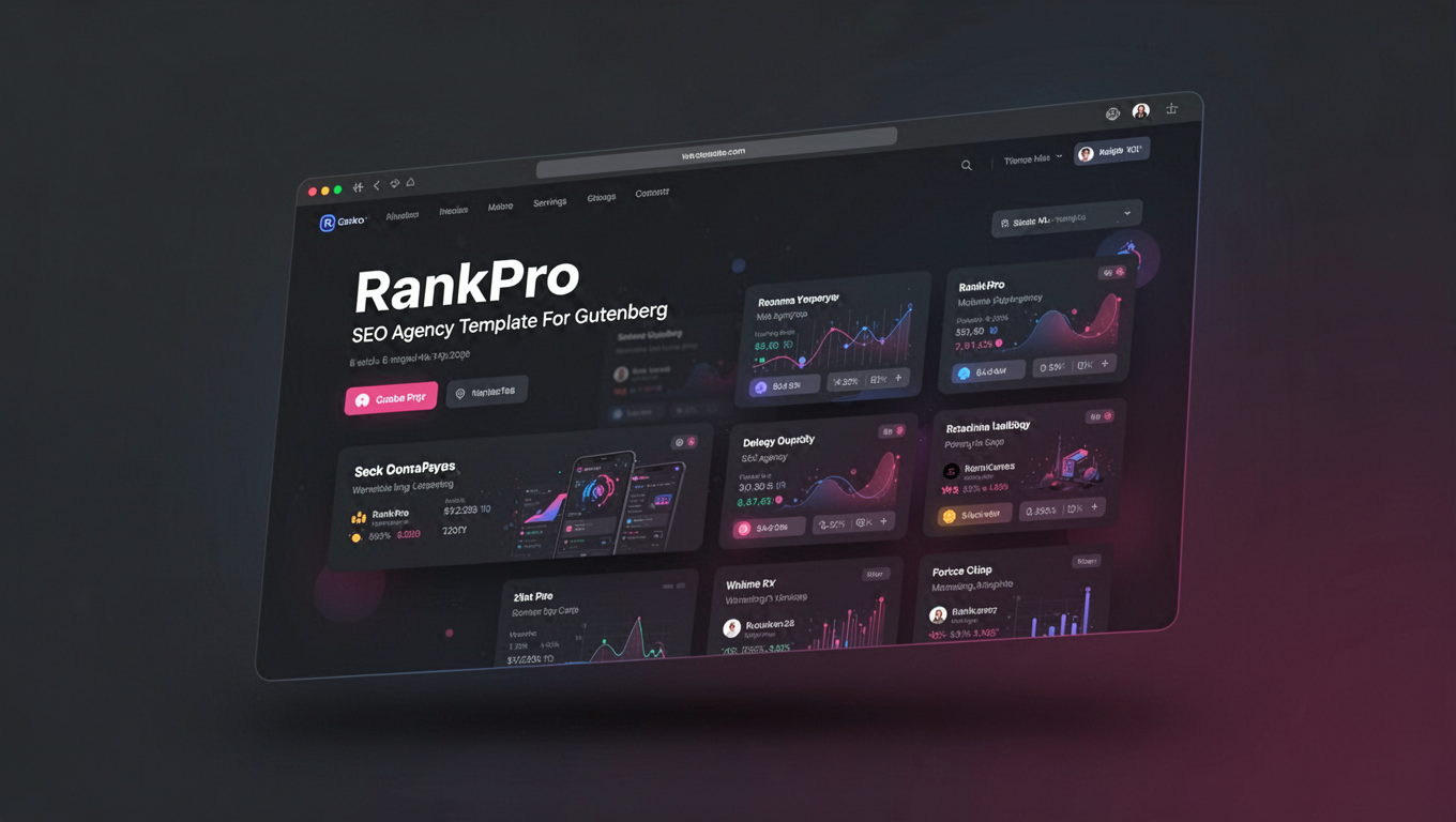 Preview of RankPro - SEO Agency Template For Gutenberg