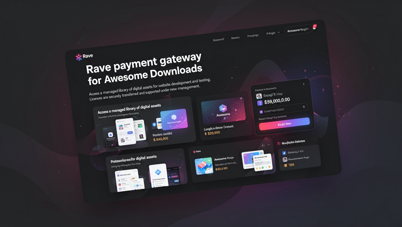 Preview of Rave payment gateway for Awesome Downloads