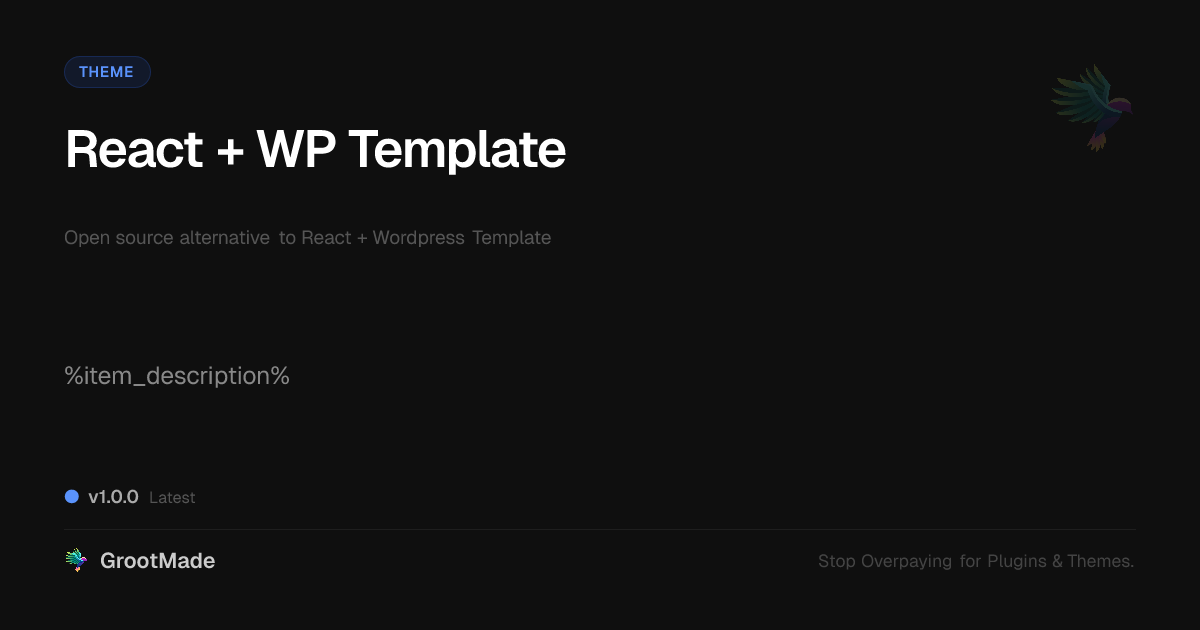 React + WP Template