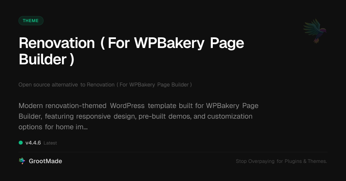 Preview of Renovation ( For WPBakery Page Builder )
